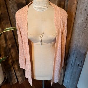 Women's Pink Open-Front Sweater
